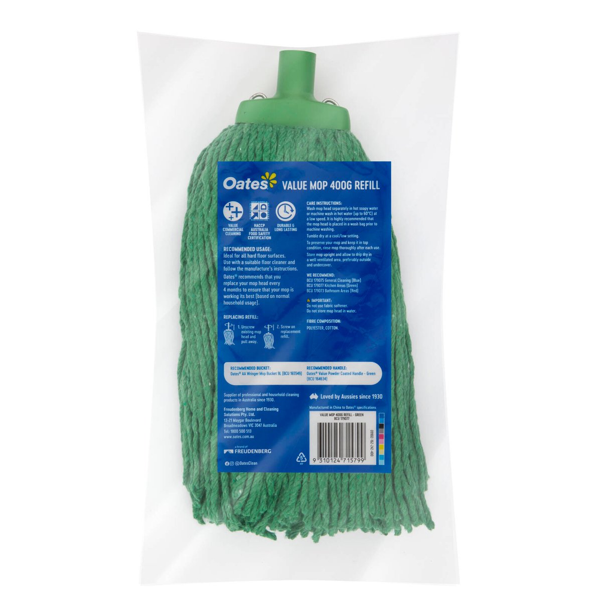 Oates 400g Green Value Mop Refill String