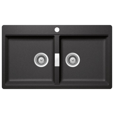 Abey Schock Horizont Double Bowl Topmount Sink - Cristadur Stone Finish - 2 x 20L Bowls - N200S