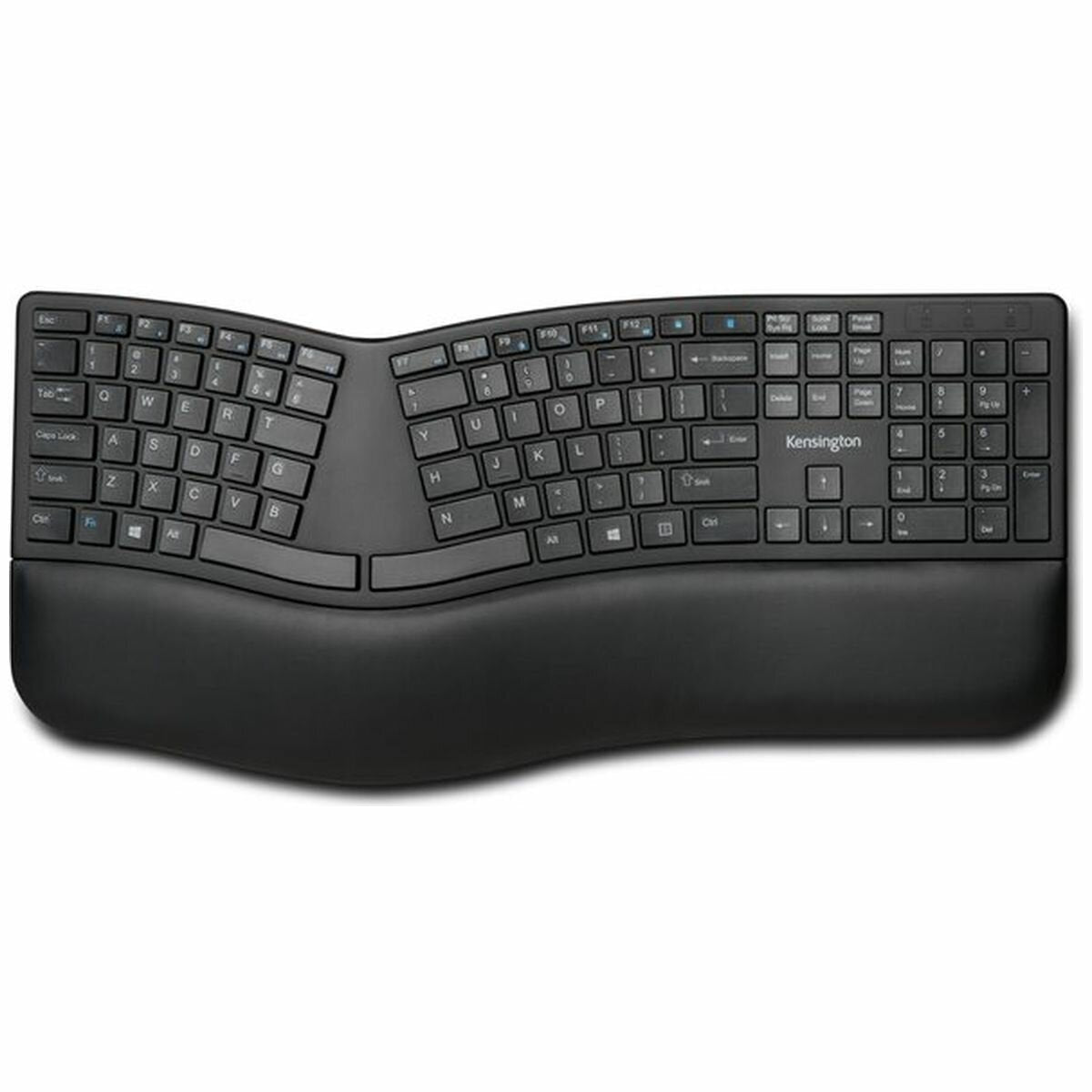 Kensington Pro Fit Ergo Wireless Keyboard - Split Sloped Layout, Wrist Rest, Quiet Keys, Black - 4830591