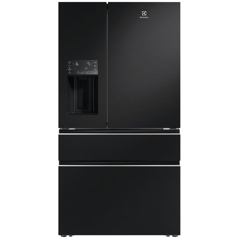 Electrolux 609L French Door Fridge - Matte Black, Plumbed Ice and Water, TwinTech Cooling - EHE6191BB