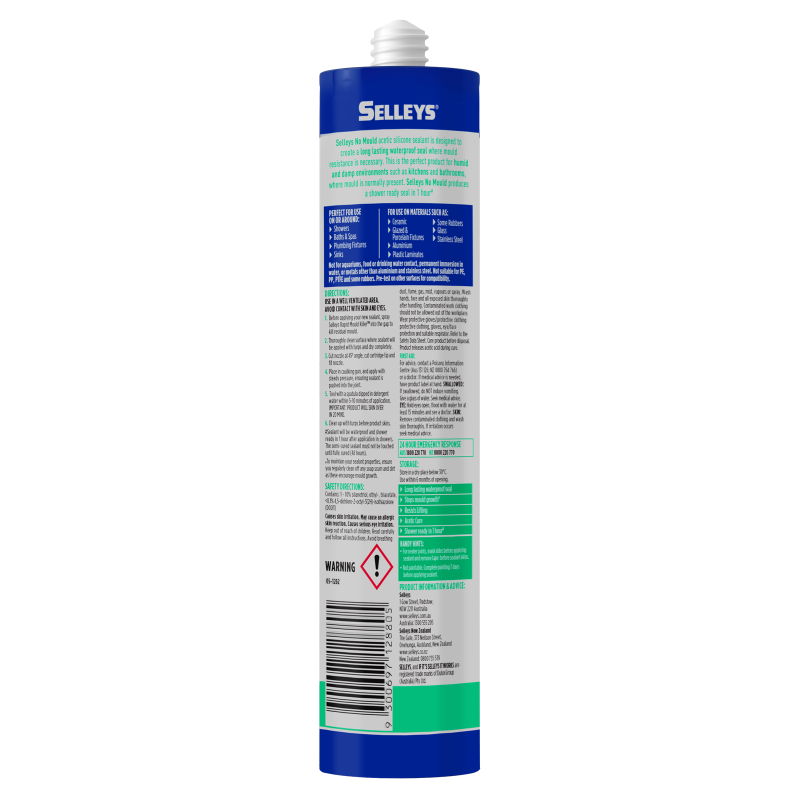 Selleys No Mould 290ml Translucent Acetic Cure Silicone Sealant