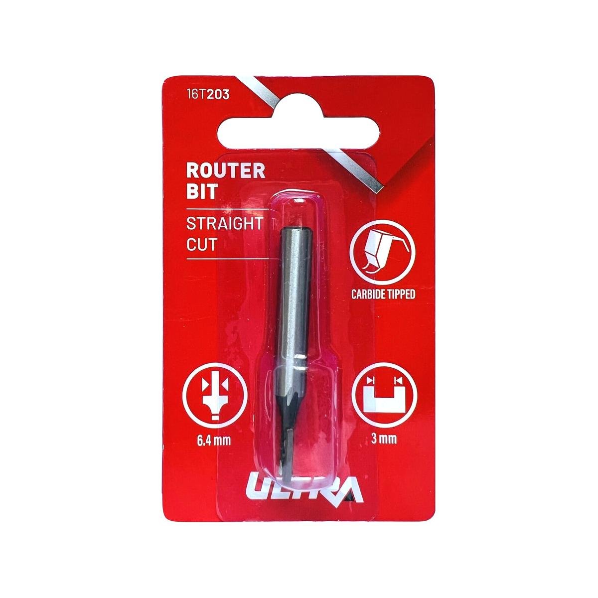 Ultra Router Bit - Straight 3mm - Tungsten Carbide - Durable - SuperSaverAU - view 1