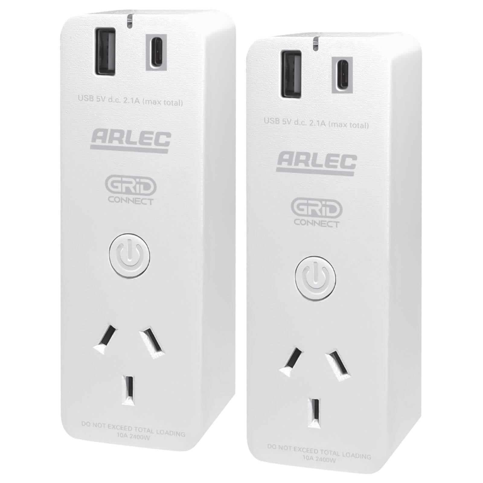 Arlec Grid Connect White Smart Plug In Socket with USB