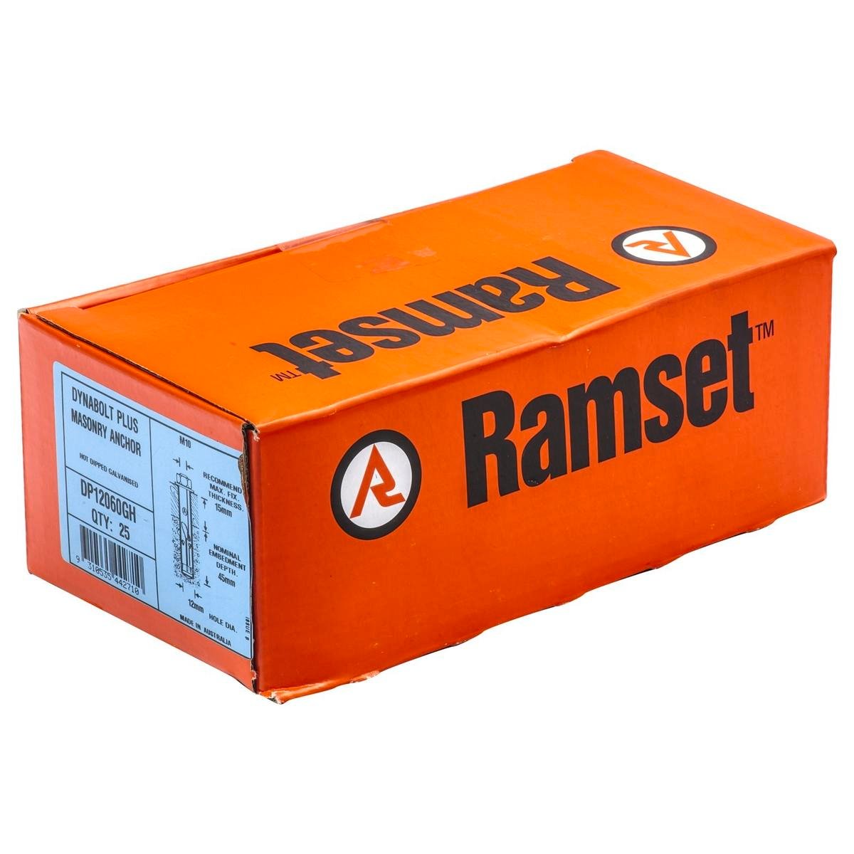 Ramset DynaBolt Plus 12mm Galvanised 25 Pack Enhanced Security - SuperSaverAU - view 1