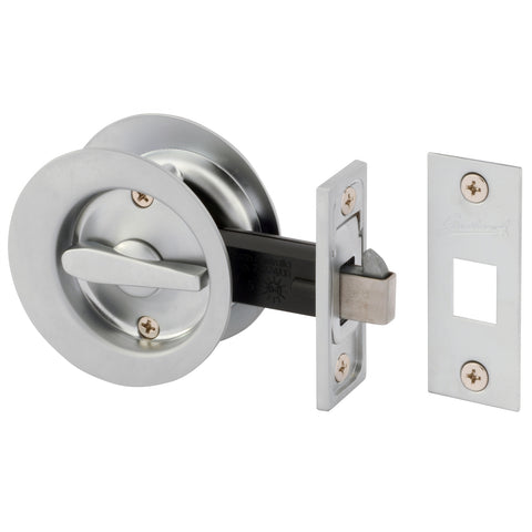 Gainsborough Circular Privacy Sliding Cavity Door Set, Satin Chrome, Lockable