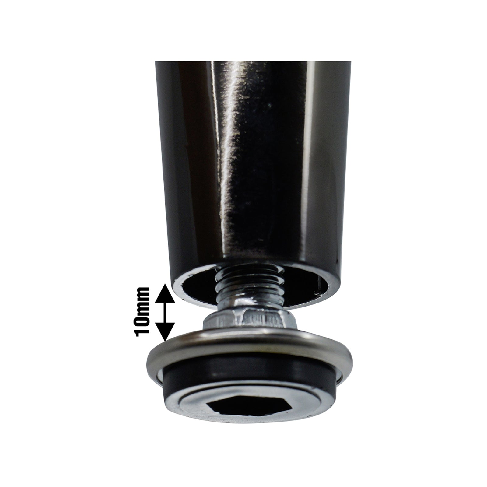 Adoored 230mm Black Nickel Tapered Metal Furniture Leg