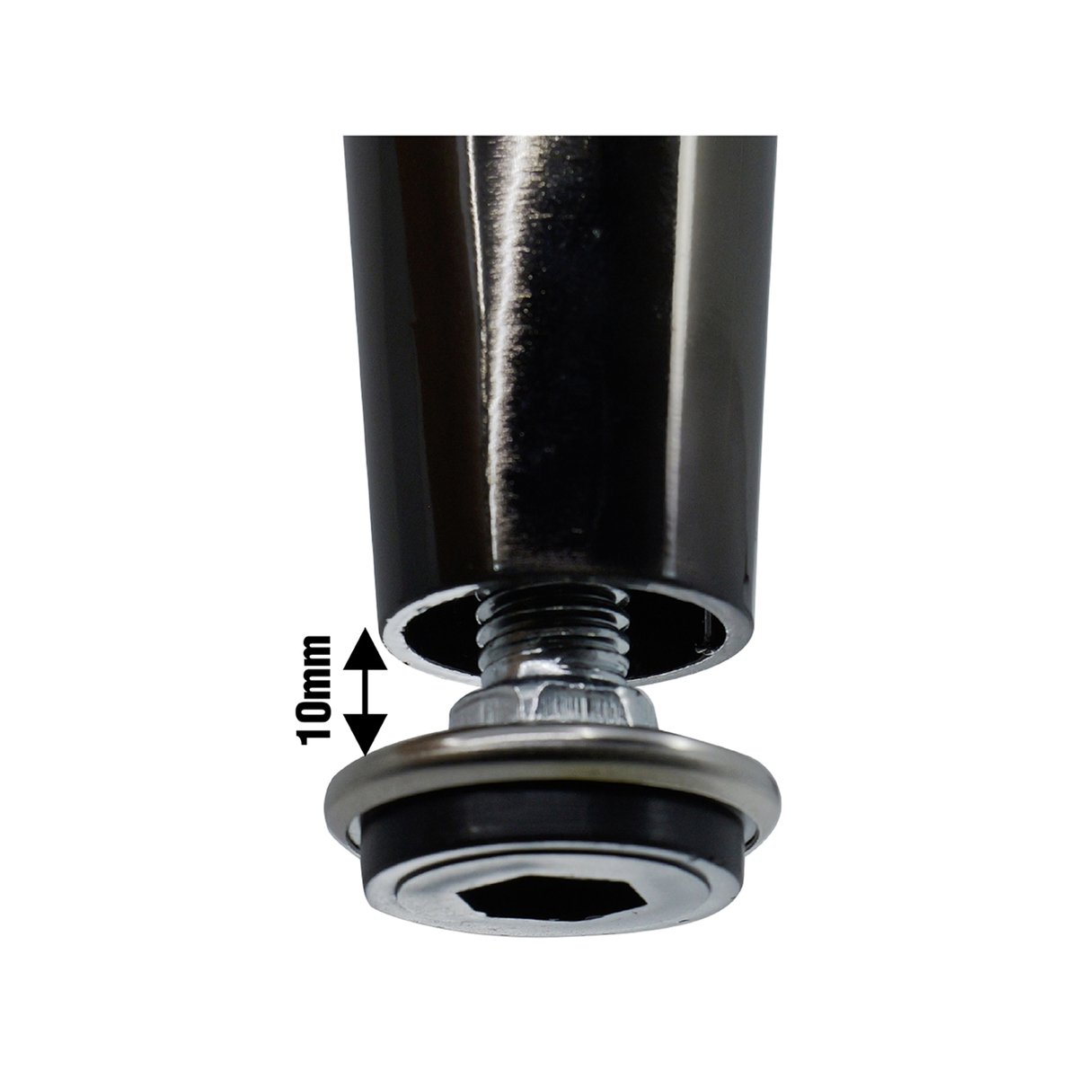 Adoored 230mm Black Nickel Tapered Metal Legs - Durable Steel - Easy Installation - SuperSaverAU - view 2