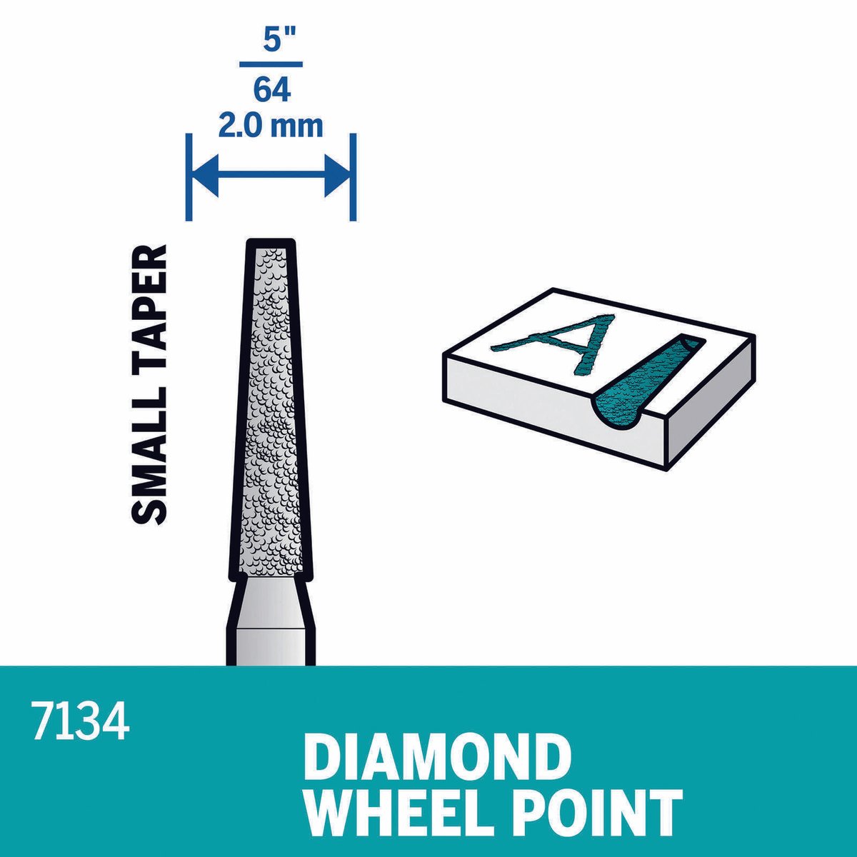 Dremel 2.0mm Diamond Wheel Point (7134), Rotary Tool Accessory
