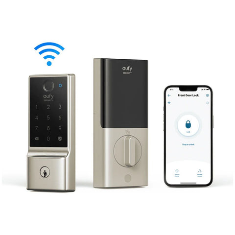 Eufy C220 Smart Lock Nickel - Six Unlock Methods, Fingerprint Access, Built-In Wi-Fi, IP53 - T8506T21