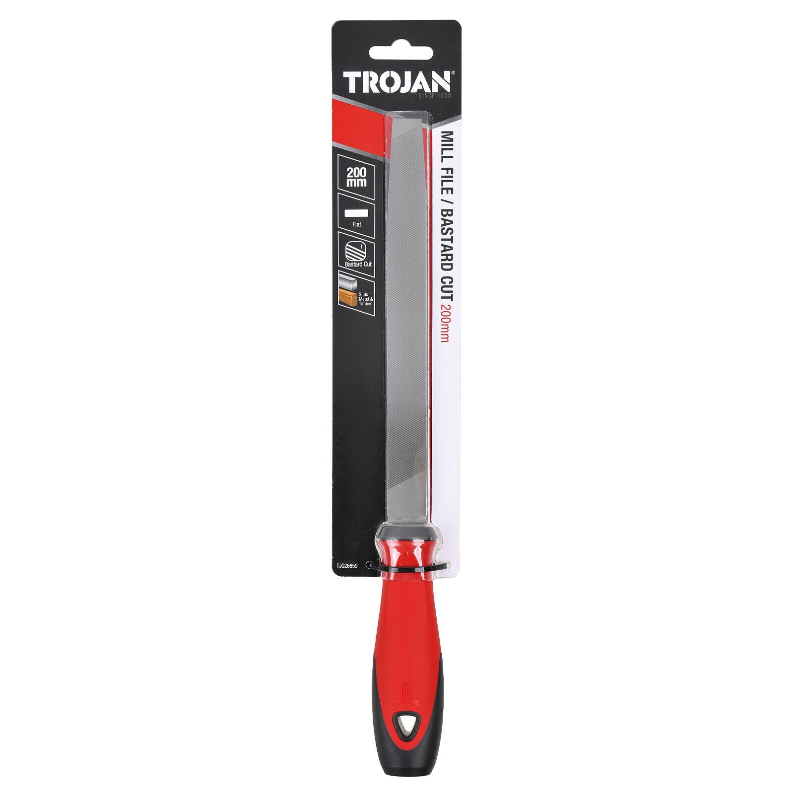 Trojan 200mm Bastard Cut Mill File for Sharpening and Draw Filing