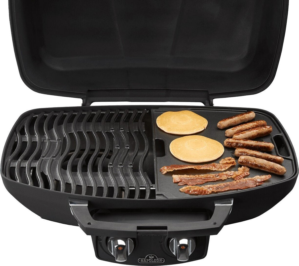 Napoleon Travel Q Pro 285 LPG Portable BBQ with Scissor Cart - High Lid, Black - PRO285-X-BK-AU