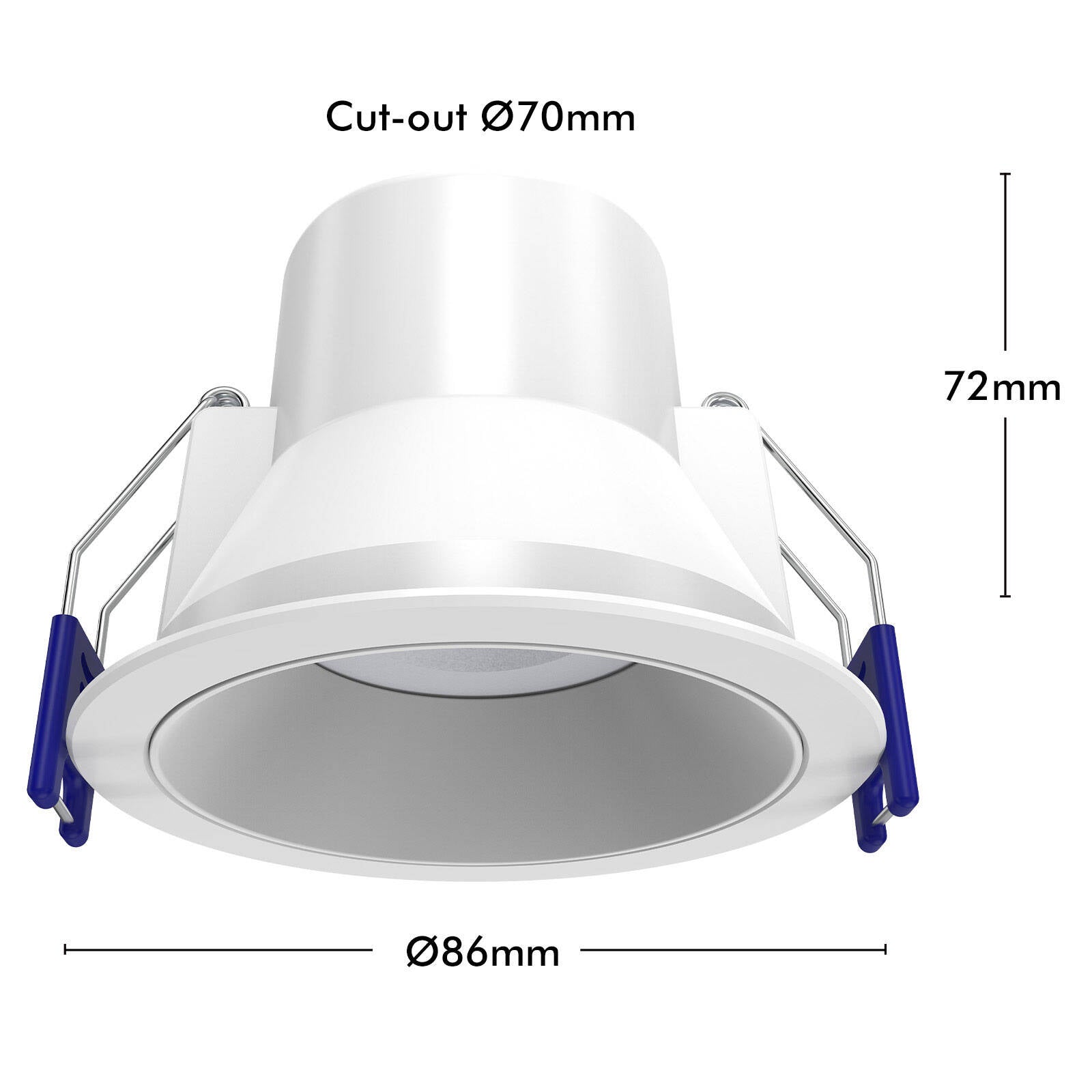 DETA 6W White IP44 Tri-Colour Dimmable Anti-Glare LED Downlight 240V Hardwired DET700W