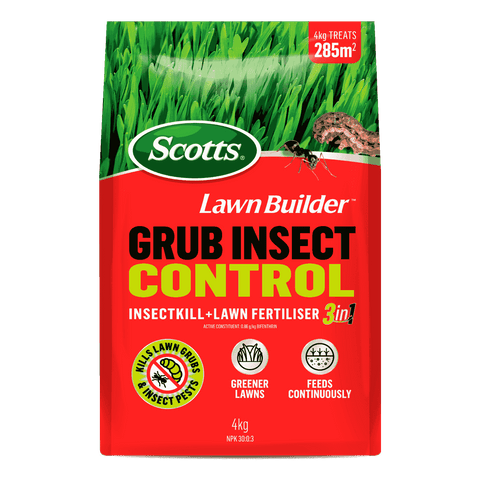 Scotts Lawn Builder 4kg Grub + Insect Control 3-in-1 Granular Lawn Fertiliser
