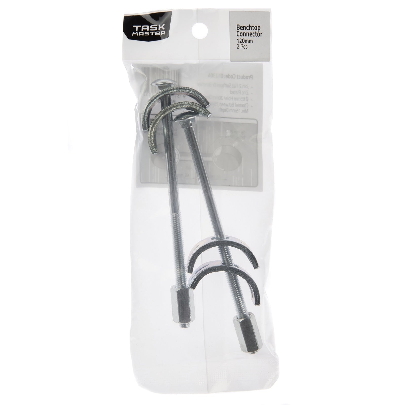 Taskmaster 120mm Zinc Bench Top Connector 2 Pack