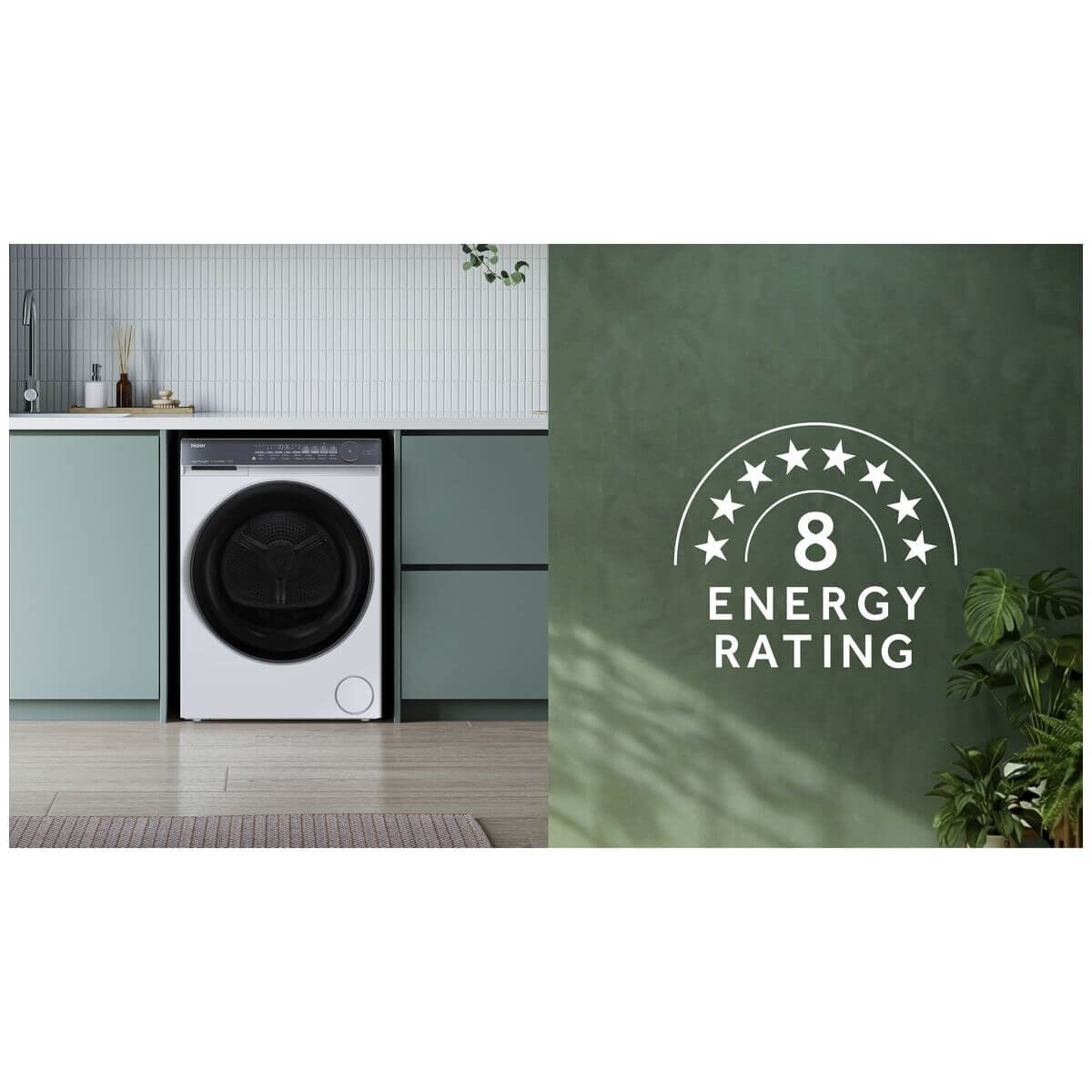 Haier 8kg Heat Pump Dryer - White, 8 Star Energy Rating, Fewer Tangles - HDHPS80NW1