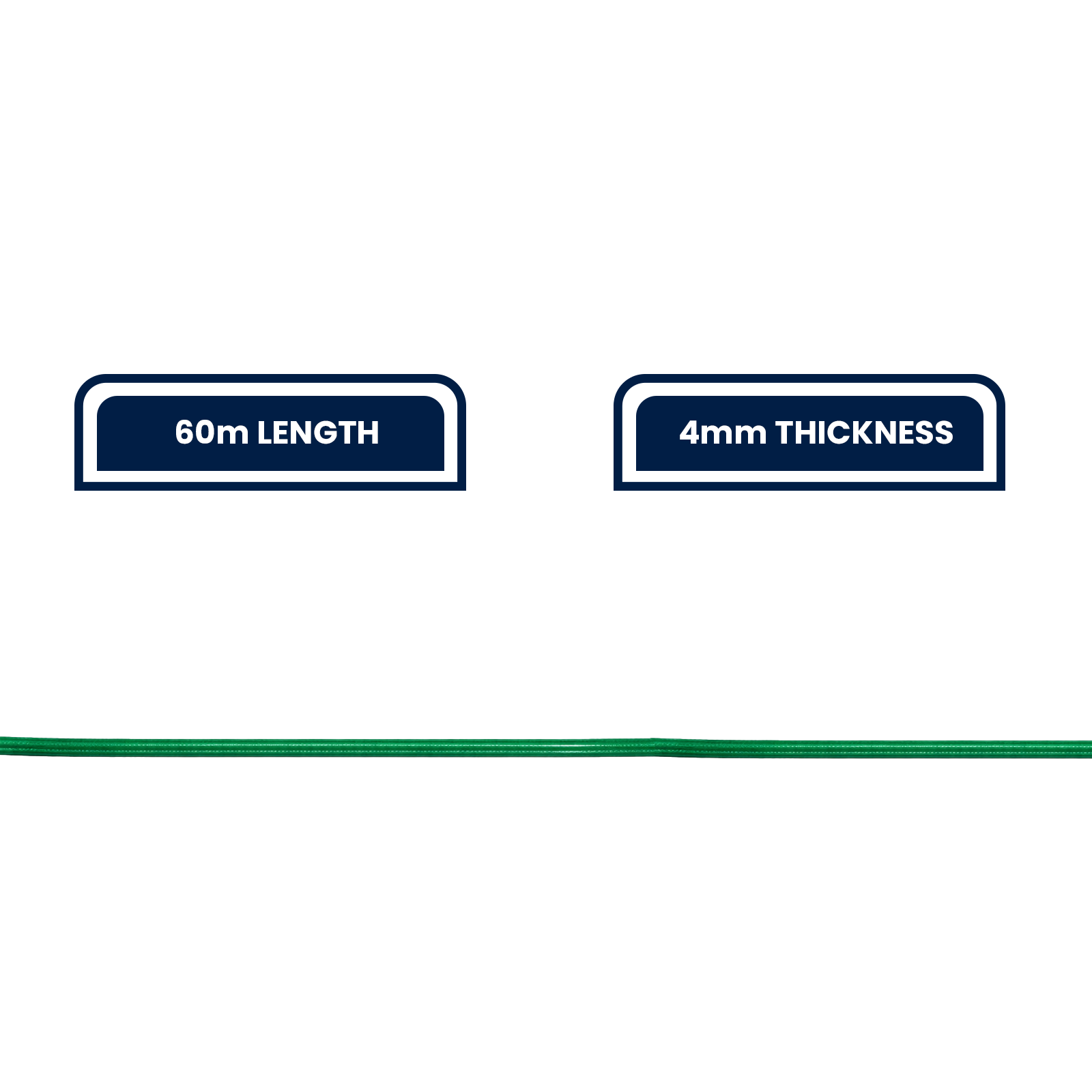 Grunt 4mm x 60m Green Clothesline Wire, PVC Coated, 160kg Break Strength, Weather Resistant