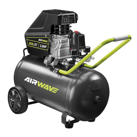 Ryobi Airwave Air Compressor 50L 2.0HP Metal Plastic Easy Move - SuperSaverAU - view 1