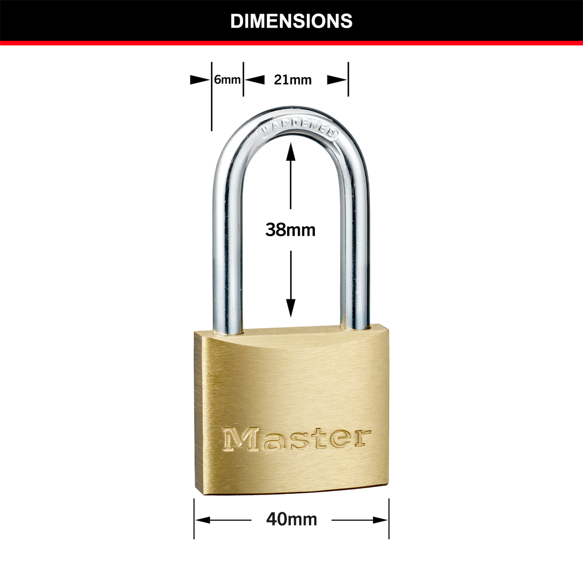 Master Lock 40mm Long Shackle Brass Padlock 2 Pack 1902TLFAU