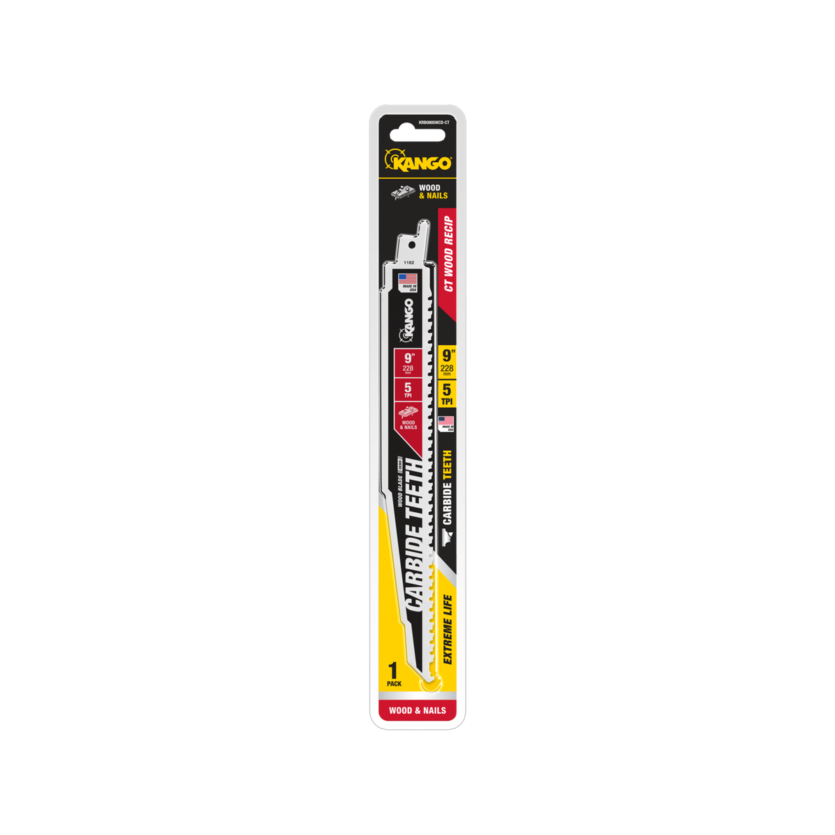 Kango 9" 5 TPI Carbide Teeth Wood Reciprocating Blade - 299mm x 50mm - SuperSaverAU - view 1
