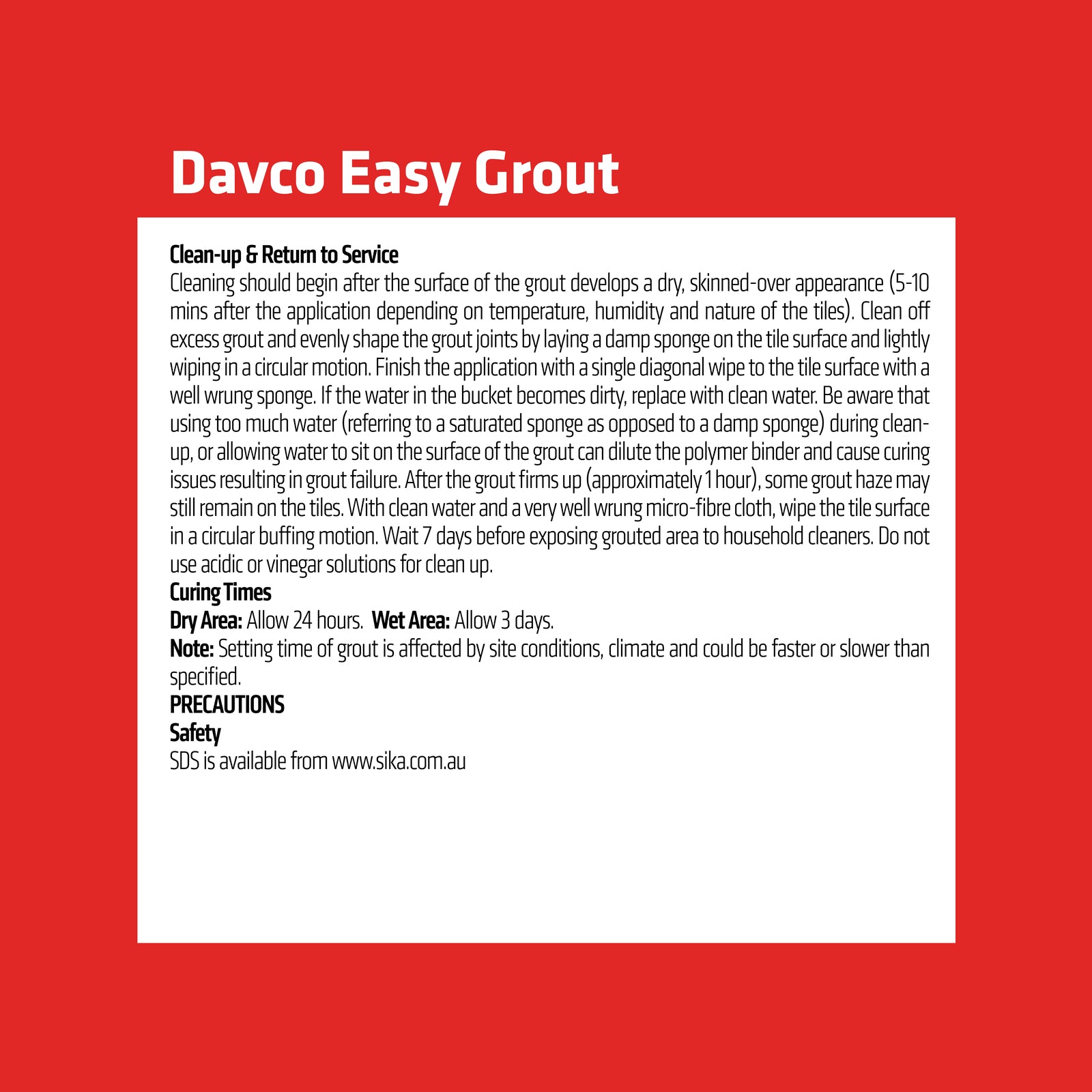 Davco 2L Bright White Pre-Mixed Easy Grout