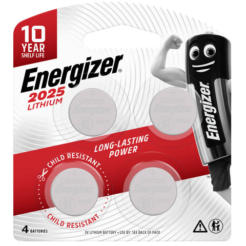 Energizer 2025 Lithium Coin Battery 4 Pack