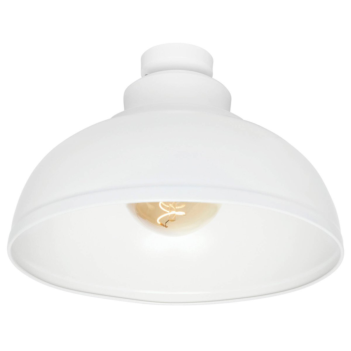 Brilliant 28cm White Matt Foundry Batten Fix Light Shade B22 DIY Install