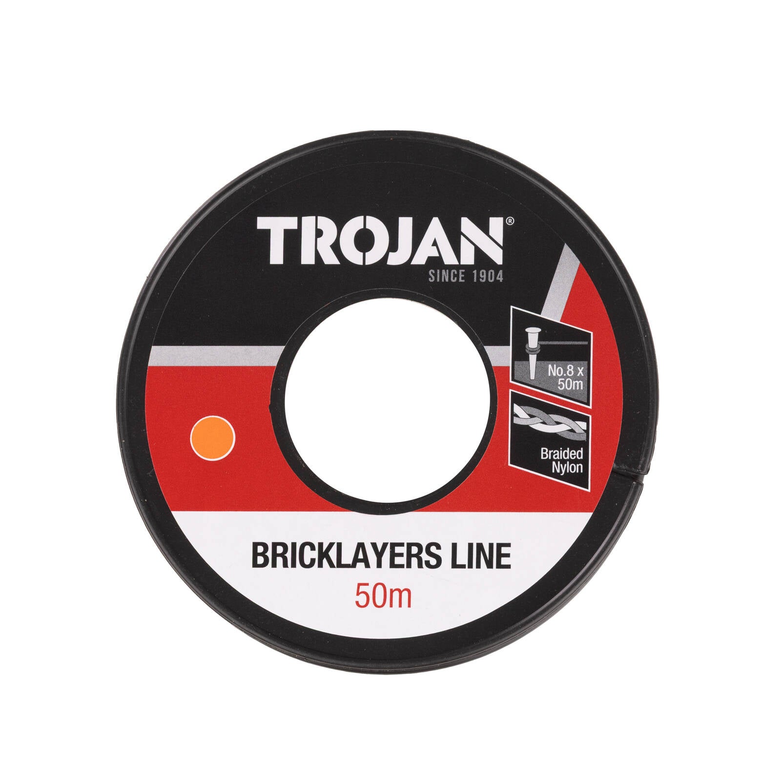Trojan 50m Orange Braided Nylon Brickline / Bricklayers Line