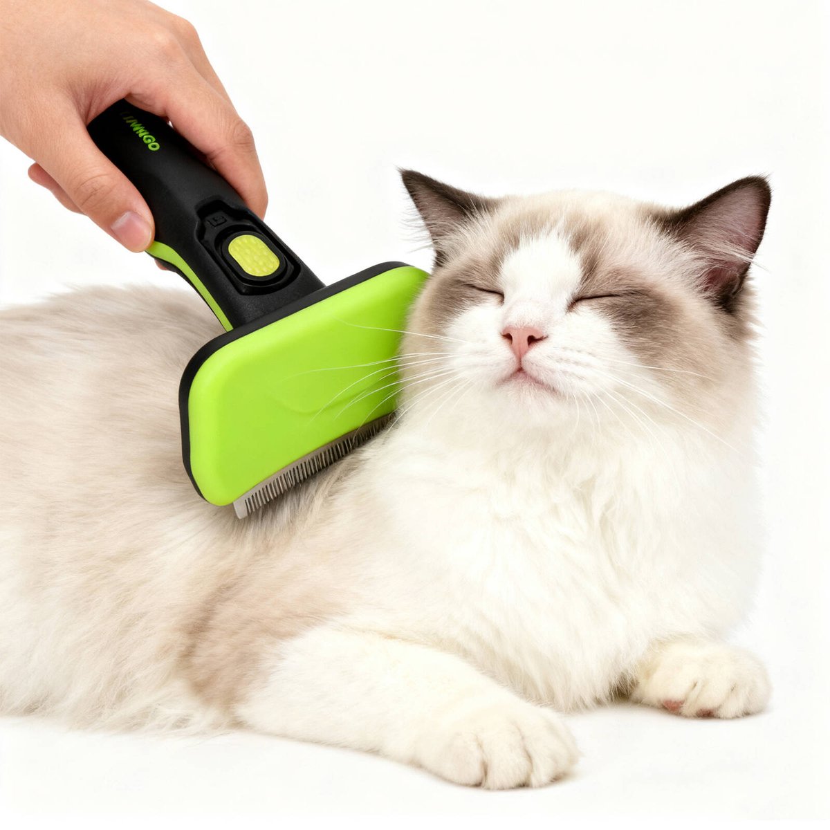 Flamingo Green Self Cleaning Deshedding Tool - 95mm x 160mm - Retractable Blades - SuperSaverAU - view 3