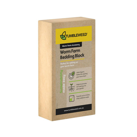 Tumbleweed Worm Farm Bedding Block 100% Coconut Fibre Odourless Coir