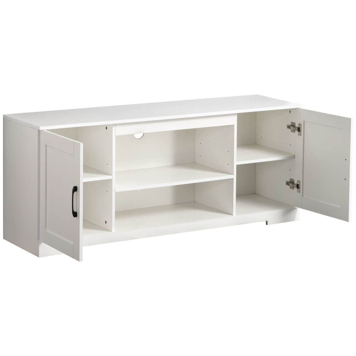 Zinus Bennett 147cm TV Cabinet - White - Fits TVs Up to 65 Inch - Three Adjustable Shelves - AU-UTOTV2-16W