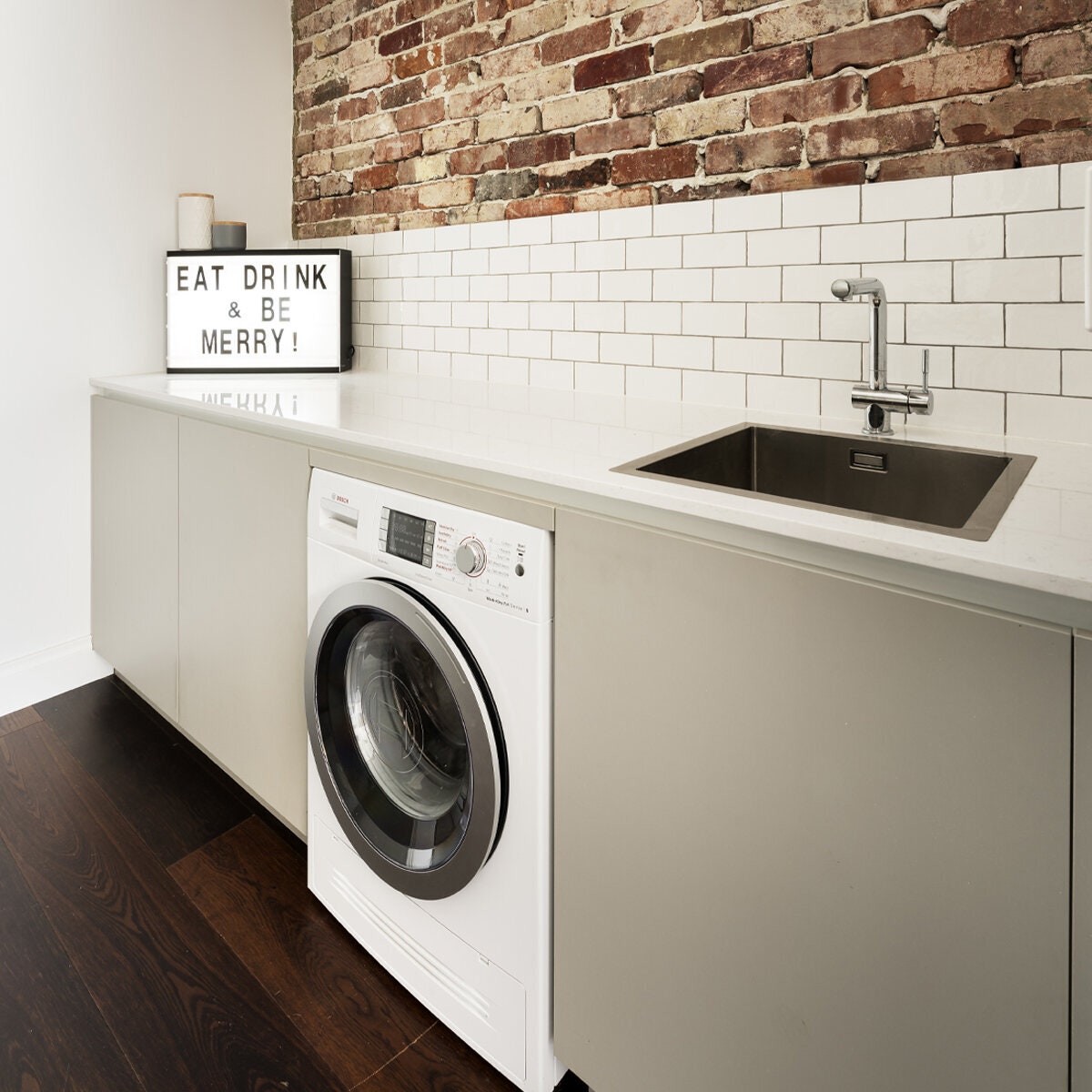 Abey 45L single inset stainless steel laundry tub with overflow - satin finish - LT120
