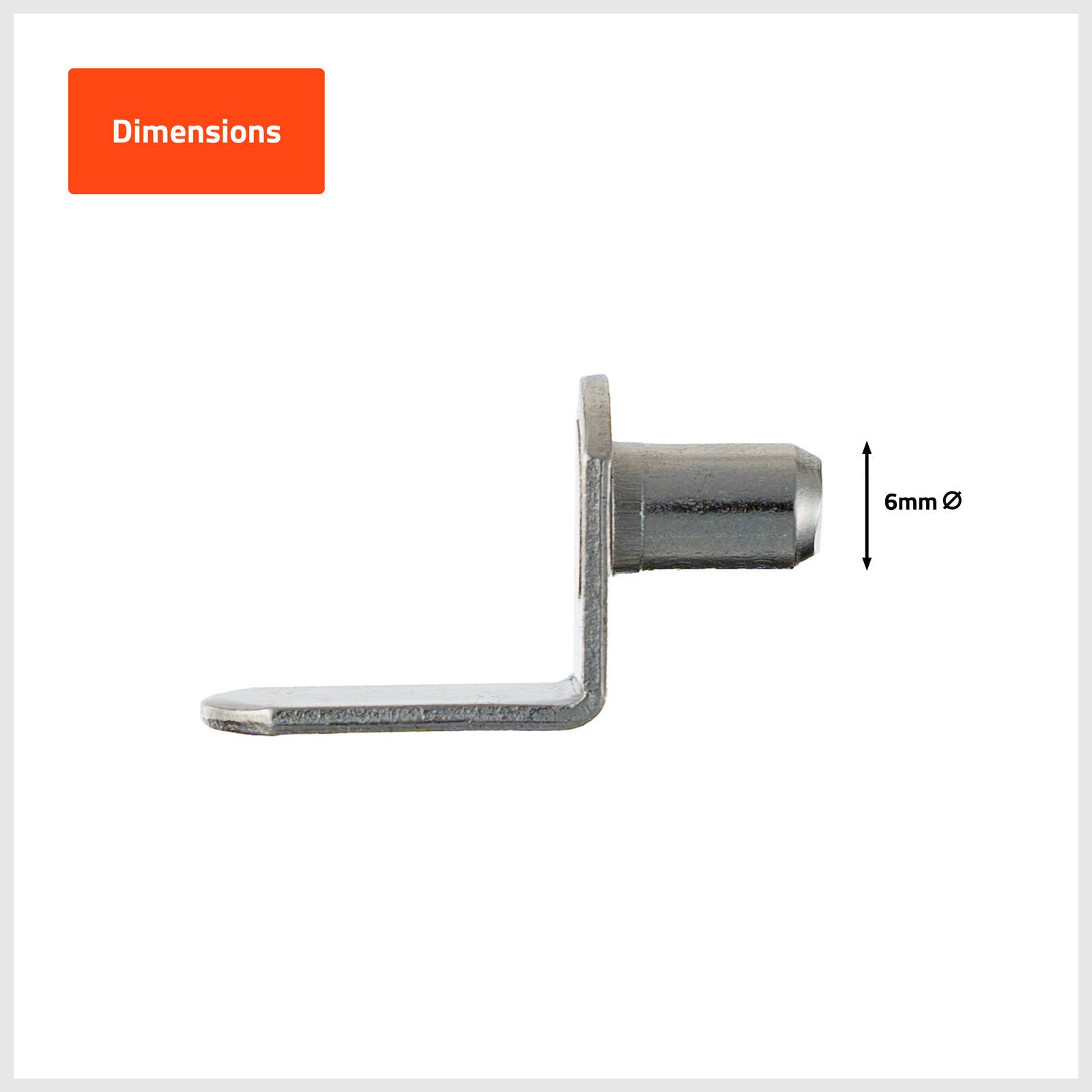 Taskmaster 6mm Nickel Plated Metal Shelf Support - 50 Pack