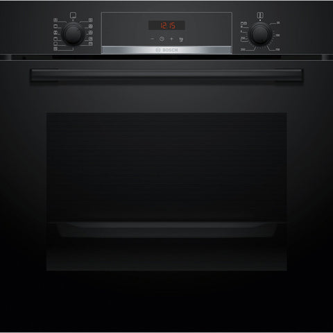 Bosch 60cm Series 4 Pyrolytic Oven - 71L Black - 3D HotAir and AutoPilot 10 - HBA574EB3A