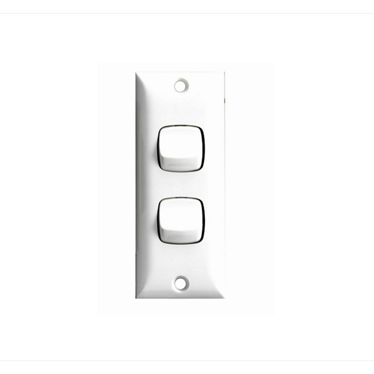 HPM 2 Gang Architrave Switch - 81mm x 32mm - ABS Plastic - Slim Design - SuperSaverAU - view 1