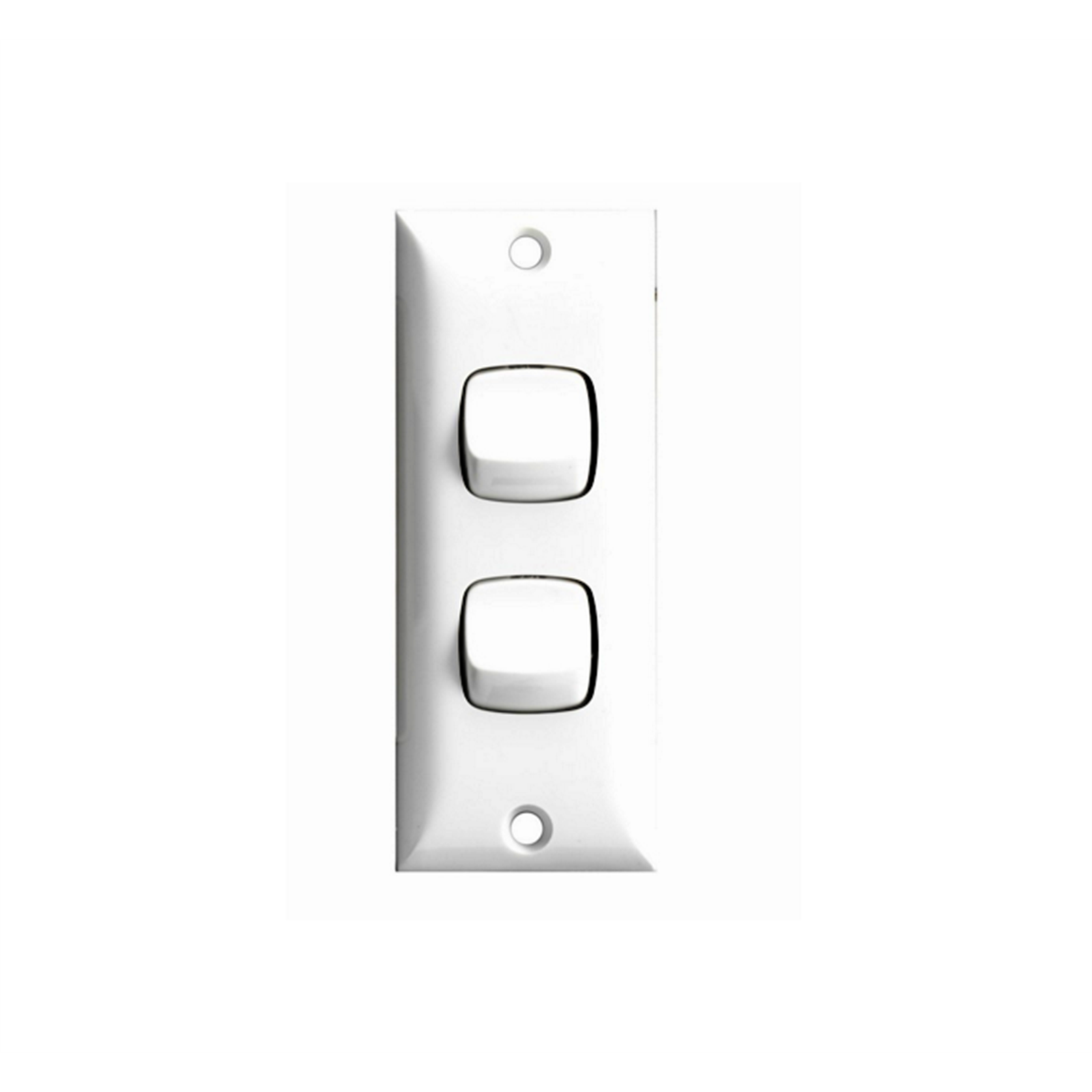 HPM Architrave 2 Gang Switch, 81 x 32mm, White ABS, 10A, 240V, Indoor