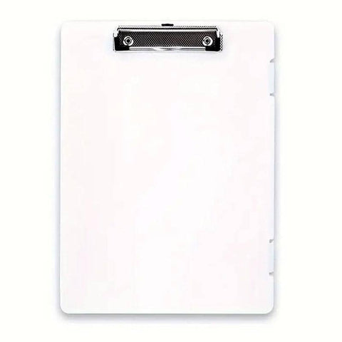 A4 Clipboard Writing Pad Set of 4 with Double Clips for Office Storage - White