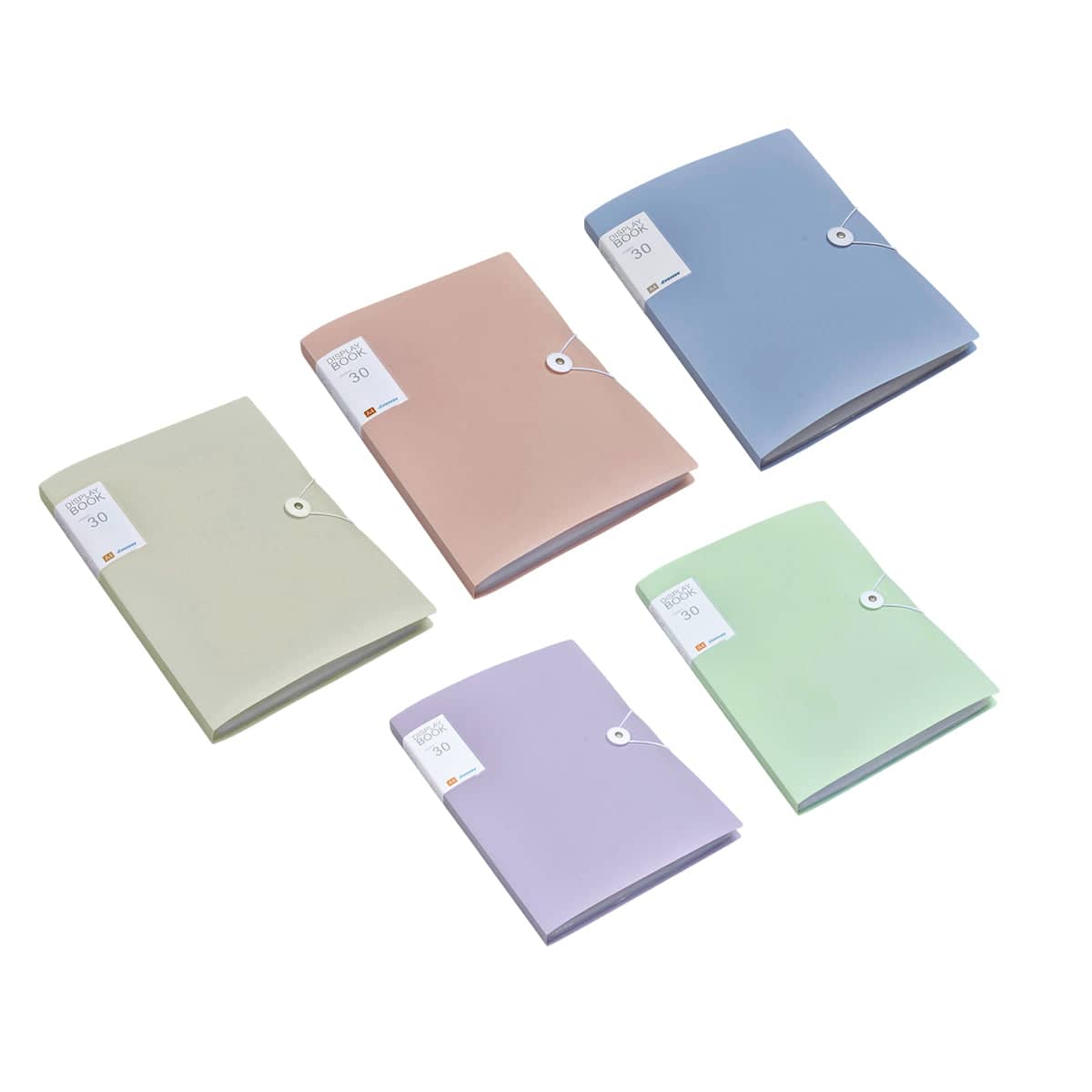 A4 Document Folder with 30 Clear Pockets, Set of 5 Assorted Colours - view 2