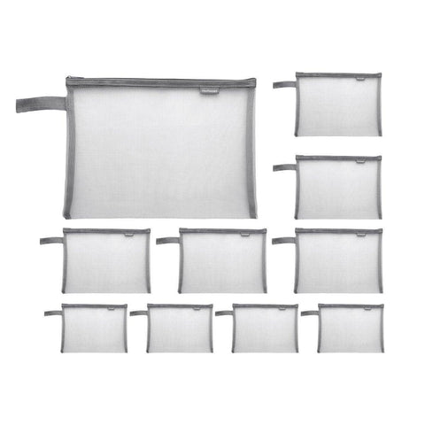 A4 Mesh Document Pouches, 34 x 25 cm, Pack of 10 - Grey