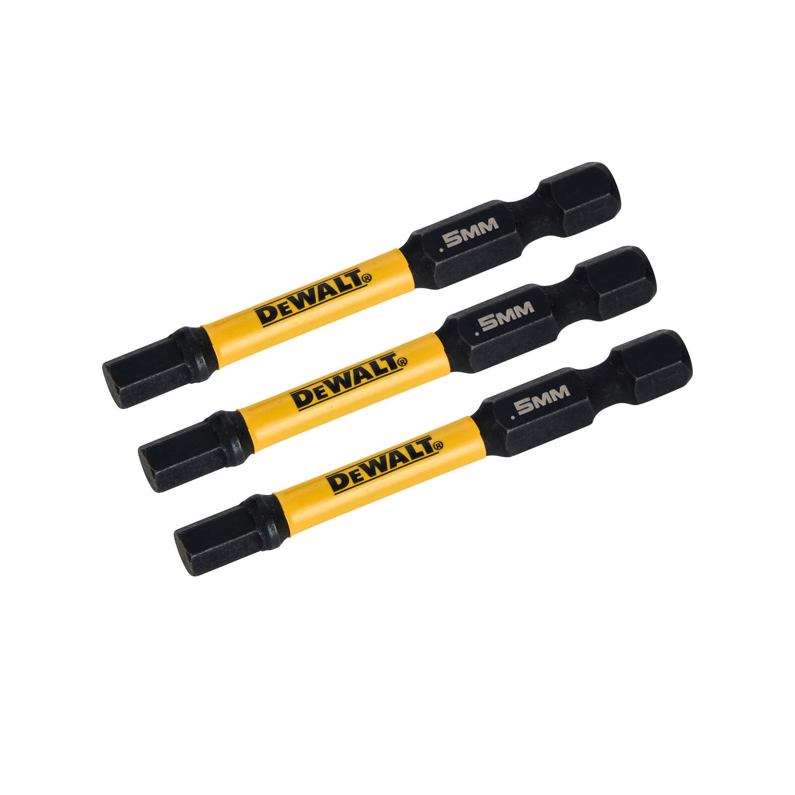 DeWALT FLEXTORQ 57mm HEX5 Impact Screwdriver Bits 3 Pack