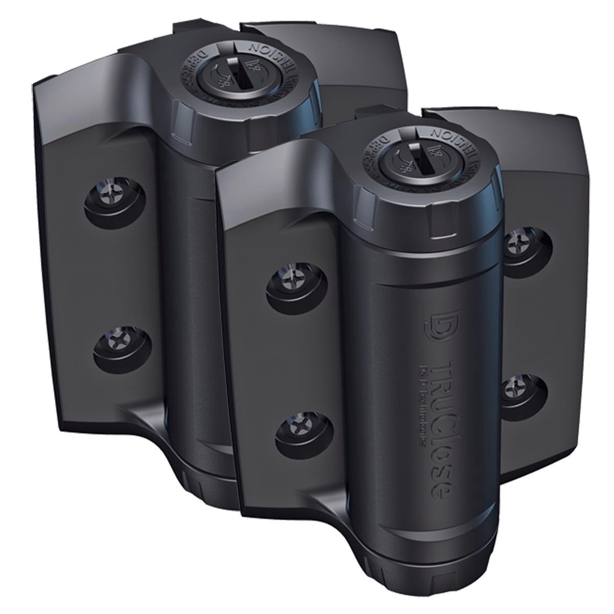 D&D Technologies TruClose Heavy-Duty Self-Closing Adjustable Safety Gate Hinges, Black, High-Traffic & Pool