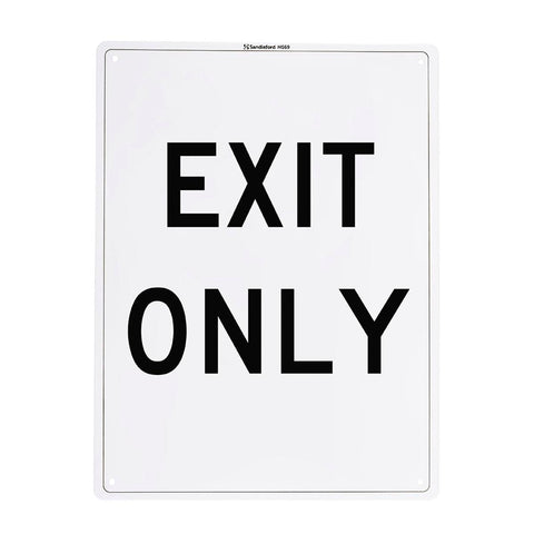 Sandleford Exit Only Plastic Sign - 300 x 225mm - White/Black - SuperSaverAU - view 1