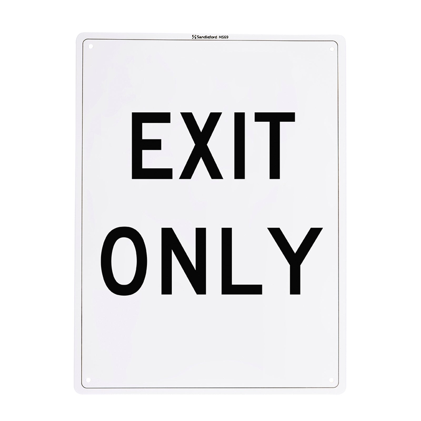 Sandleford Exit Only Sign 300 x 225mm Polypropylene Weather Resistant White/Black
