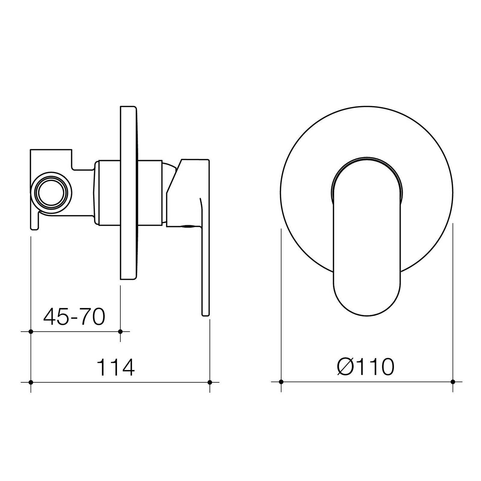 Flexispray Havana Bath and Shower Mixer Chrome, Round 110mm Cover Plate, 35mm Ceramic Cartridge