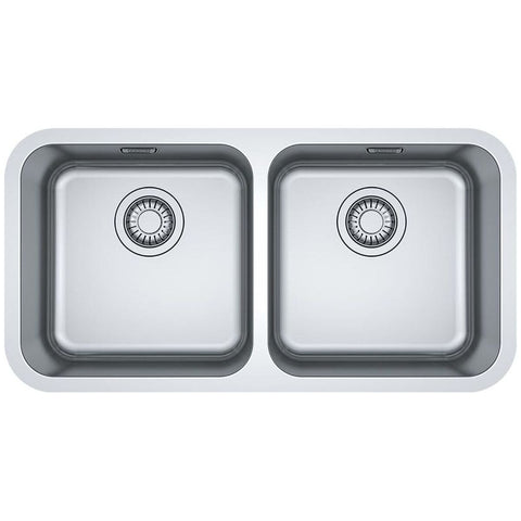 Franke Bell double bowl sink 2 x 27L - 18/10 stainless steel, top or undermount - BCX220-38/38