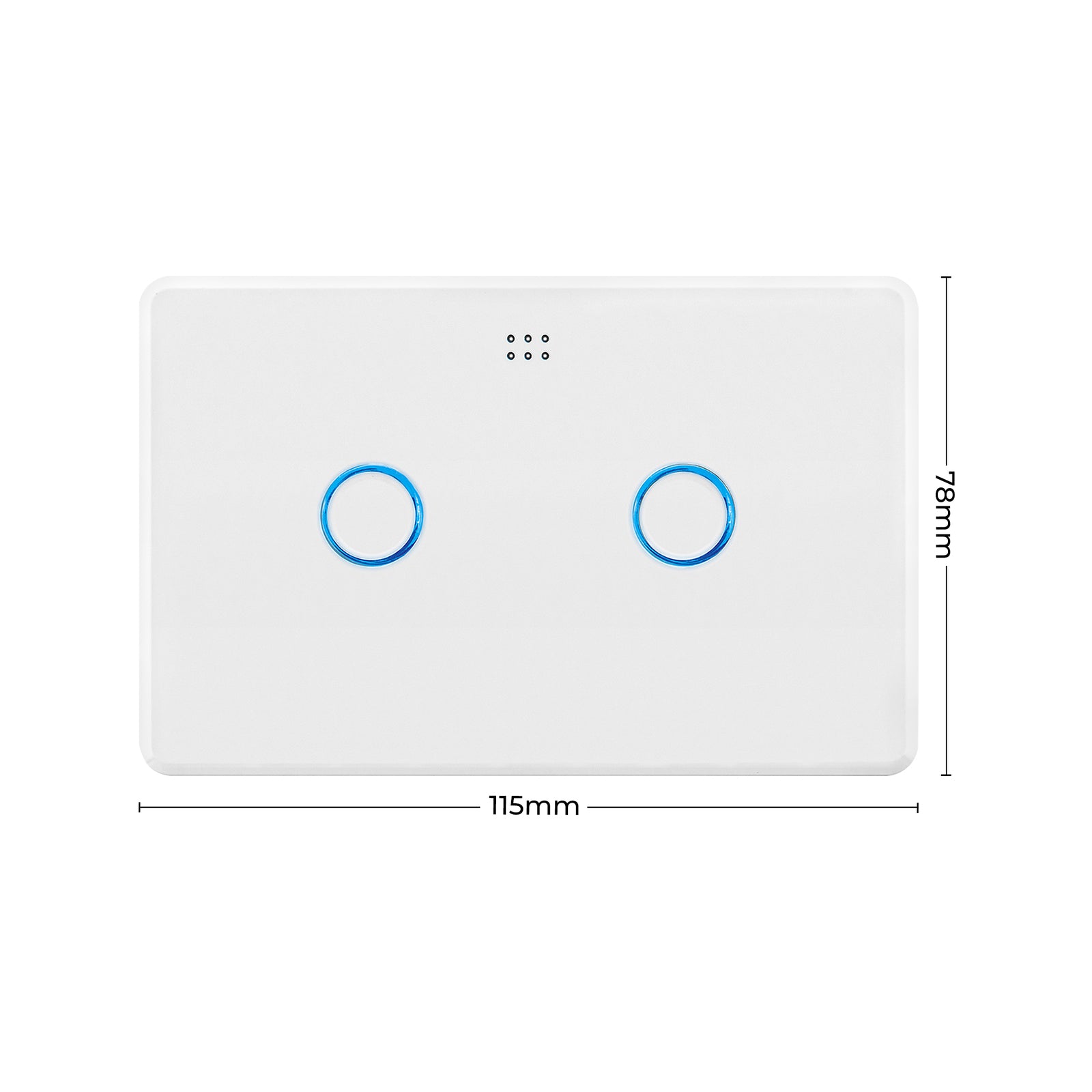 DETA White Gloss Polycarbonate Grid Connect Smart Double Gang Touch Light Switch 6912HA