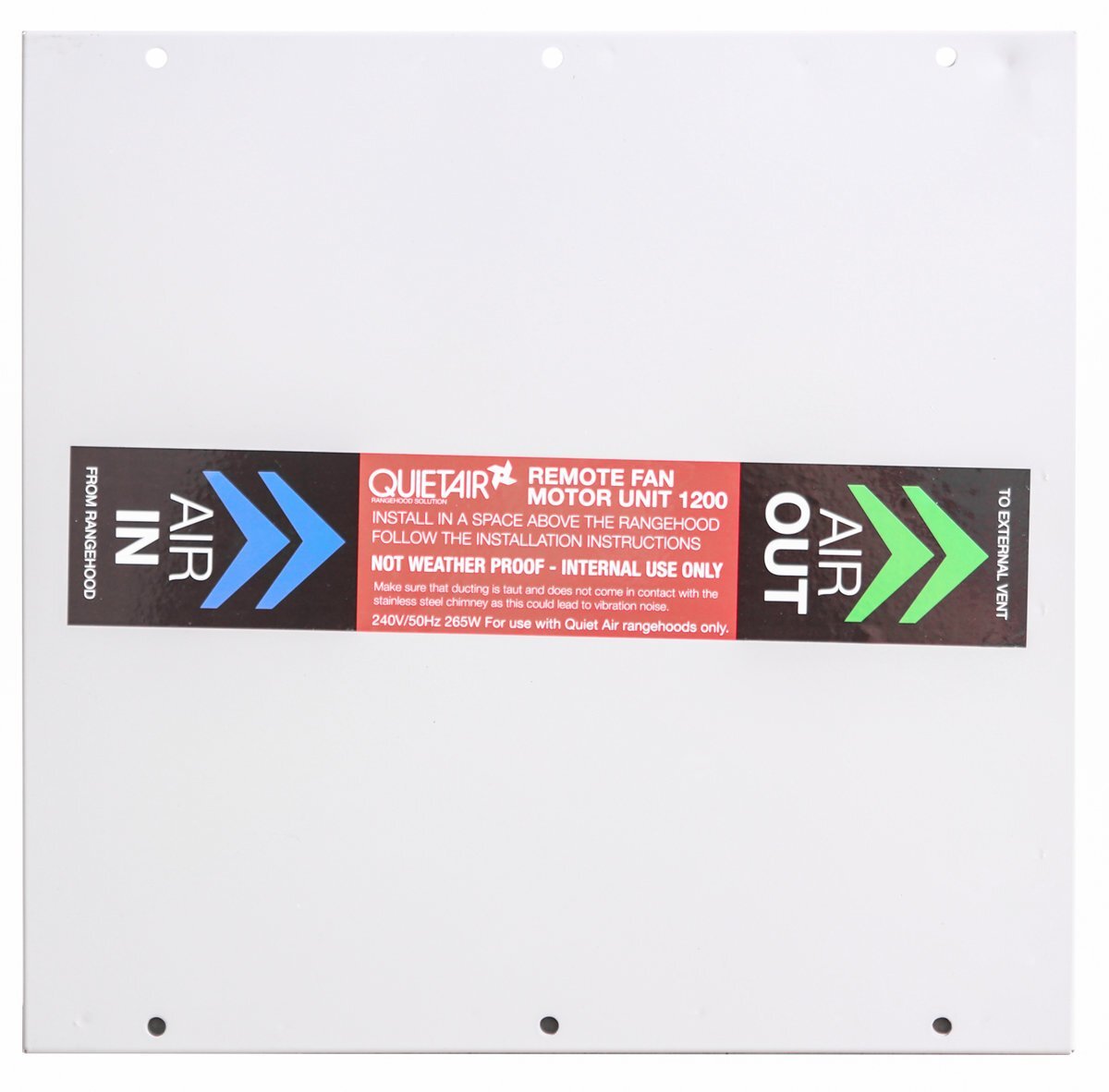 Glem Gas 85cm Undermount Rangehood - Stainless Steel - 1200m³/h - Dishwasher-Safe Baffle Filters - GQA85UC