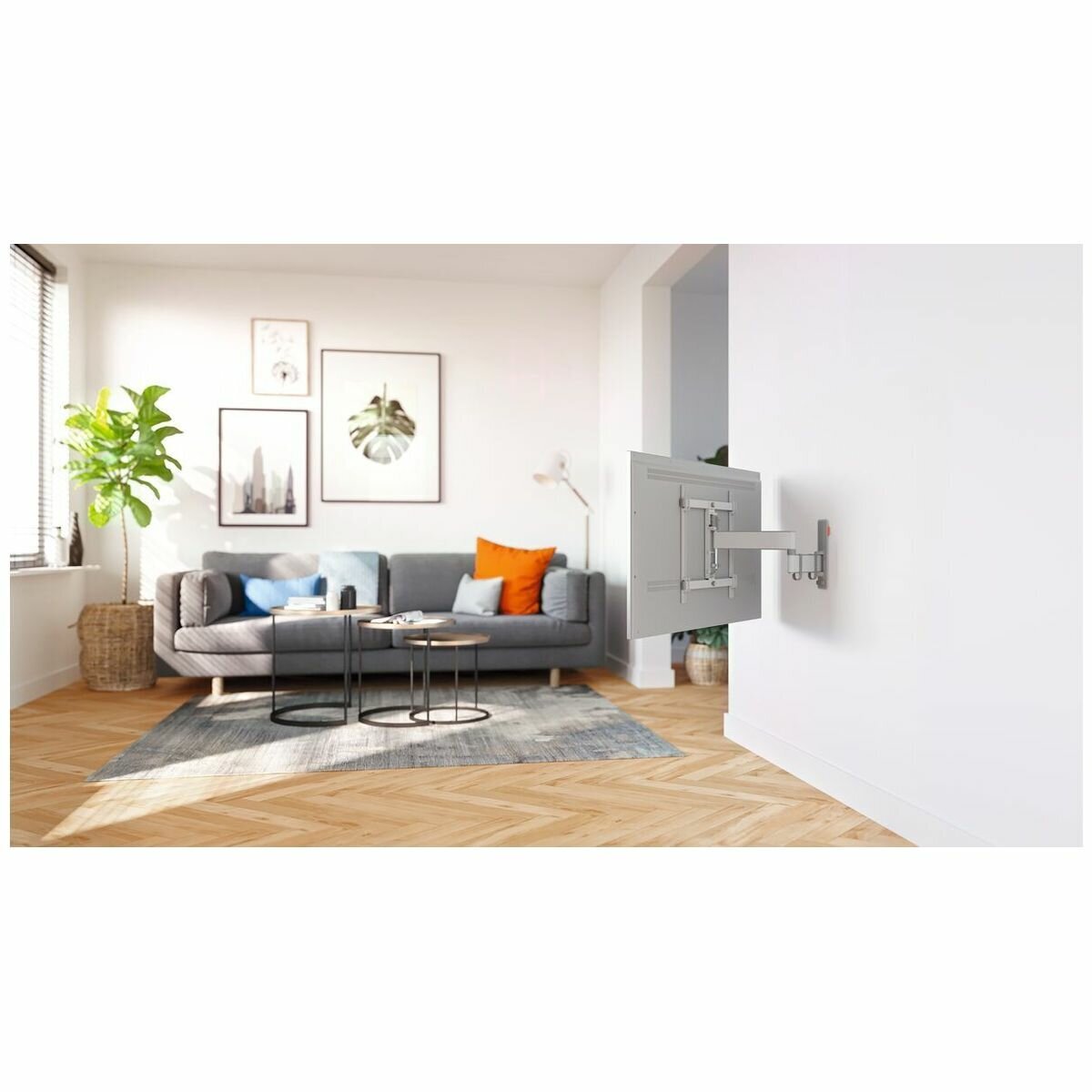 Vogel's Full-Motion+ TV Wall Mount for 32 to 65 Inch TVs - 180° Turn, TiltAnchor Lock, White - TVM3445W