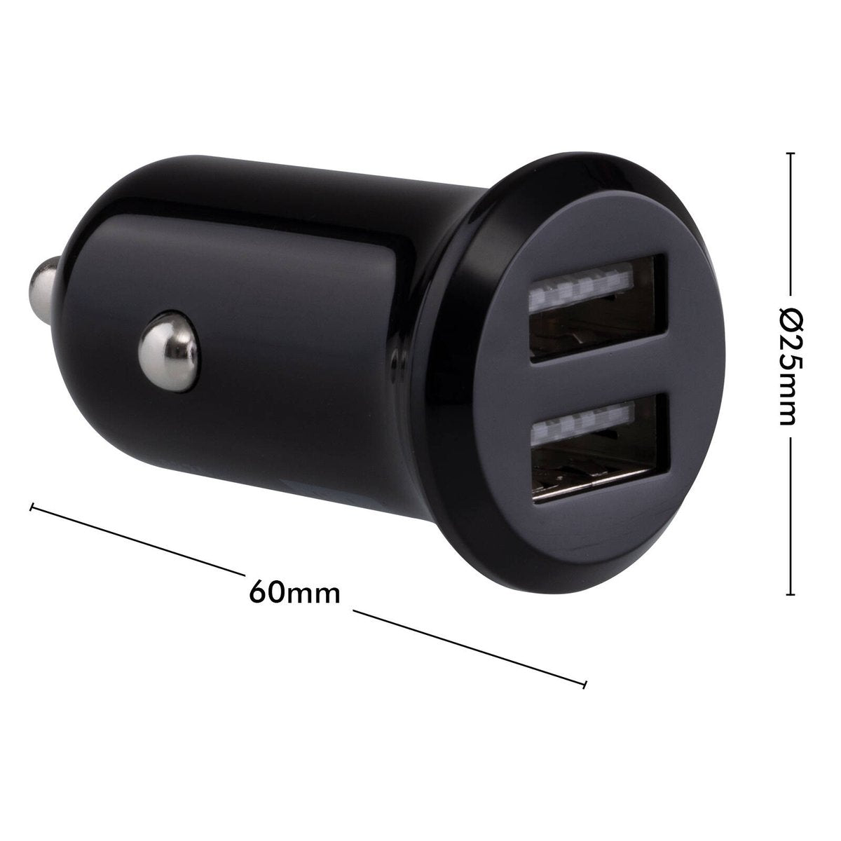 Click 12W 2 Port USB Car Charger - Compact Black - 5V 2.4A Output - SuperSaverAU - view 4