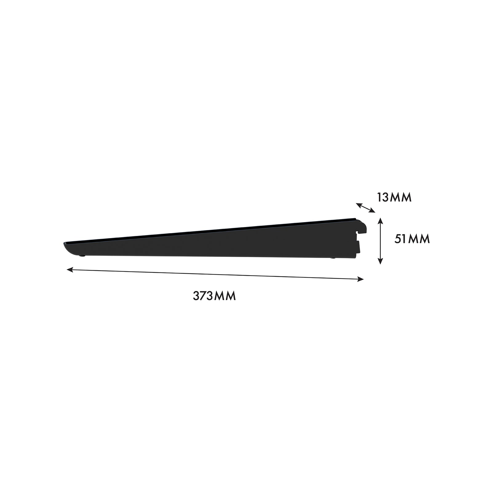 Flexi Storage Home Solutions 360mm Black Double Slot Bracket Steel 40kg