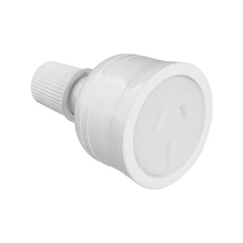 HPM 15A Extension Socket Plug, White 3 Pin Flat 240V
